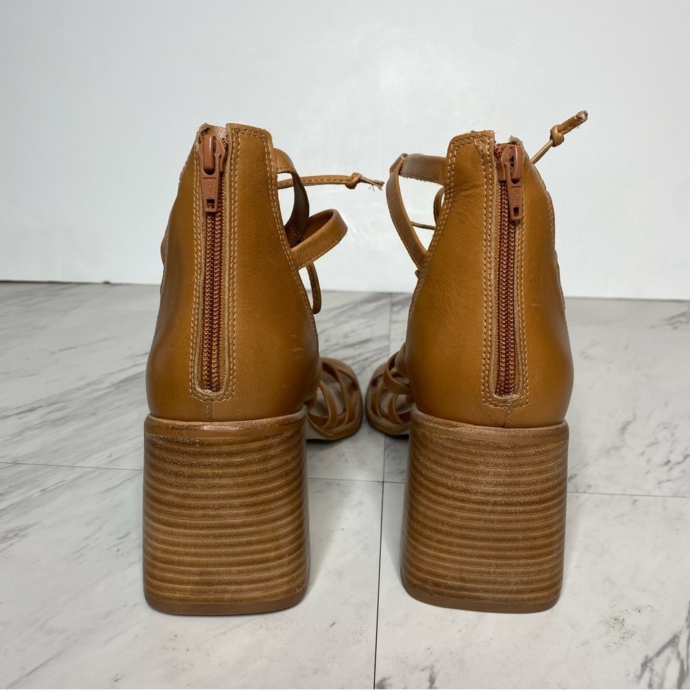 Steve Madden Cherri Strappy Brown Leather Heeled Sandal 10M - Picture 3 of 16